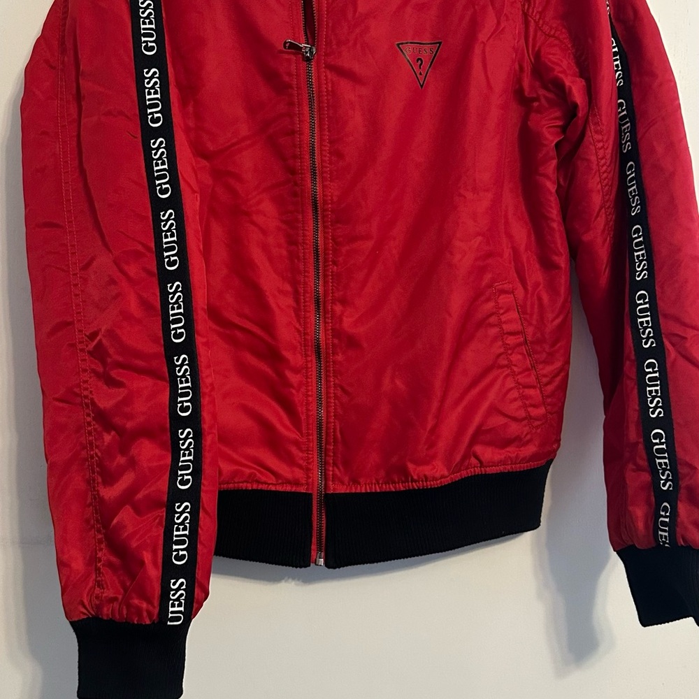 Guess Vibrant Red Jacket with Black Trim
